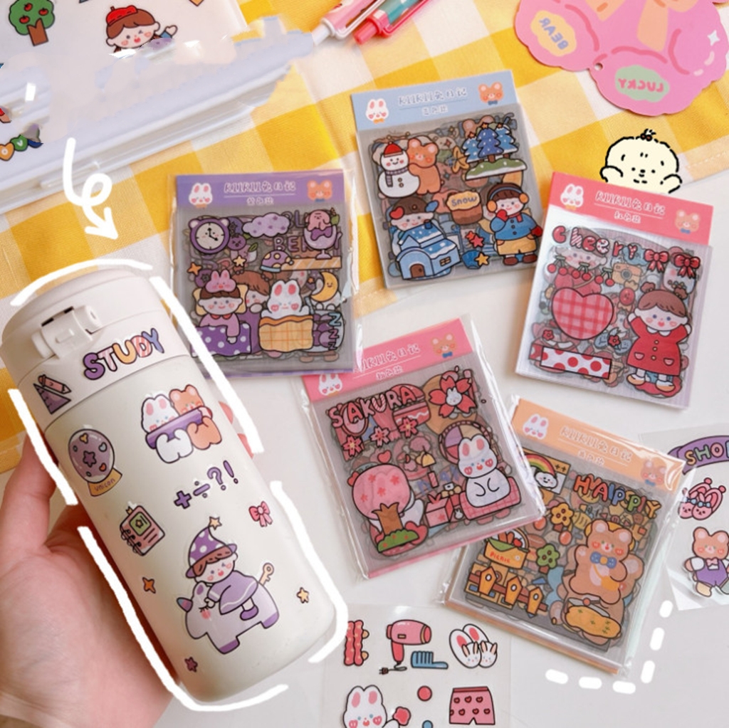 Hình dán sticker trang trí 20 tấm cute xinh dán sách vở phụ kiện chất lượng giá rẻ tặng quà học sinh