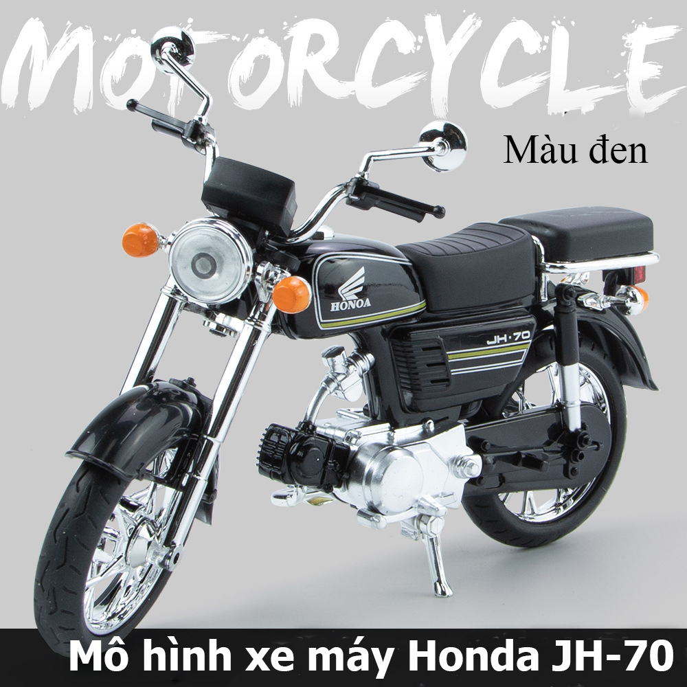 Mô hình xe mô tô JH-70 bằng hợp kim có nhạc động cơ và đèn xe tỷ lệ 1:10