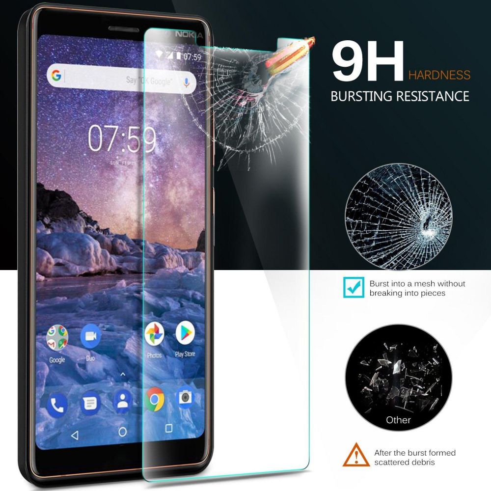 Miếng dán kính cường lực cho Nokia 7 Plus (độ cứng 9H, mỏng 0.3mm, hạn chế bám vân tay) - Hàng nhập khẩu