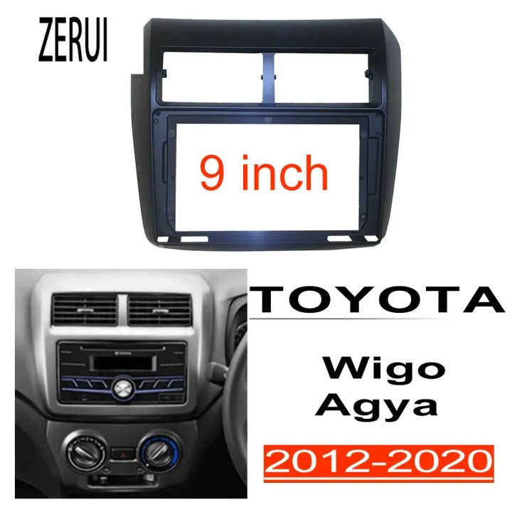 Mặt dưỡng xe Toyota WIGO đời 2016 2021. 9 inch kèm jack nguồn