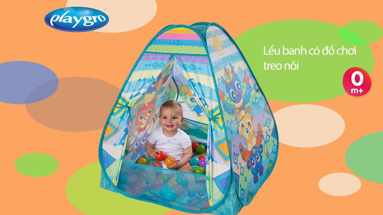 Lều Banh Có Đồ Chơi Treo Nôi Convert Me Teepee Playgro, Cho Bé Sơ Sinh Đến 24 Tháng Tuổi