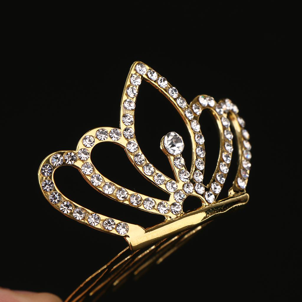 Sparkling Rhinestone Mini Crown Tiara Wedding Flower Girl Jewelry