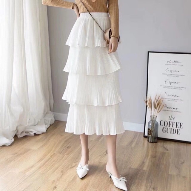 Chân váy Maxi 4 tầng dáng dài Hàn Quốc