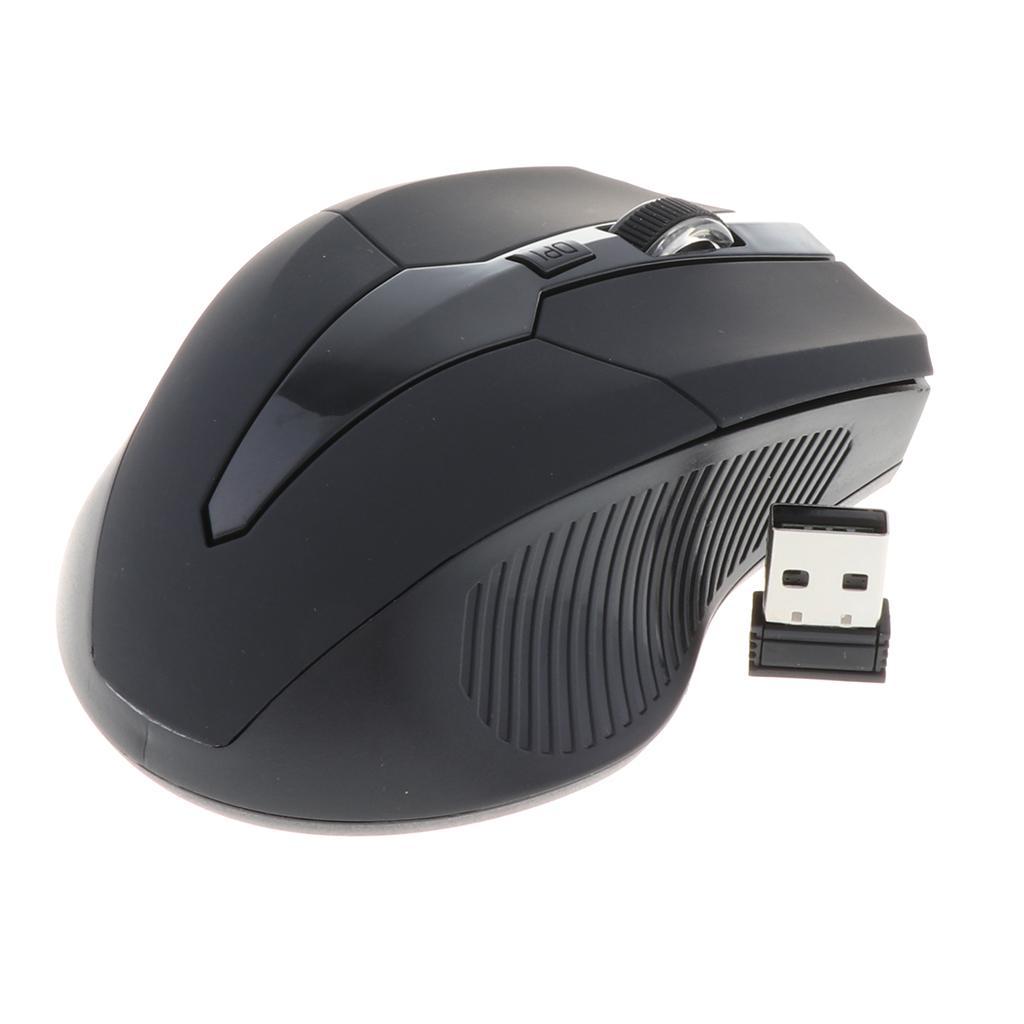 Ergonomic Bluetooth 4.0 Cordless Optical Mouse 2.4G for Desktop Laptop-Black