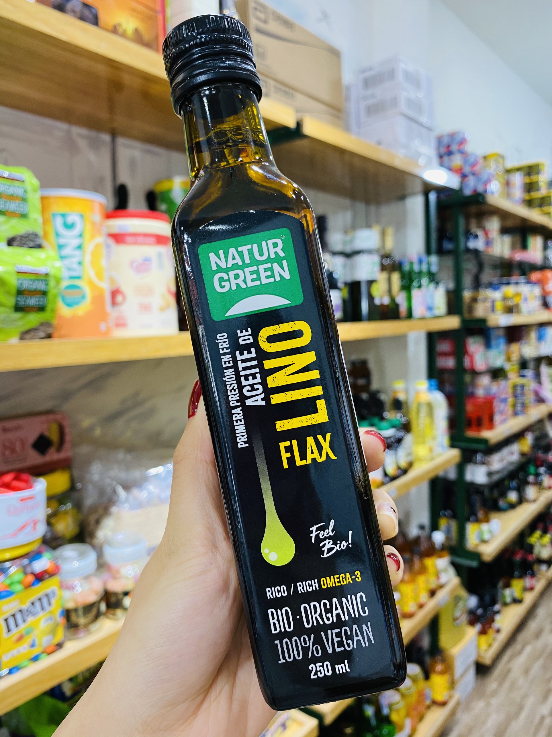 Dầu hạt lanh nguyên chất ép lạnh hữu cơ NaturGreen 250ml (Flax Oil)