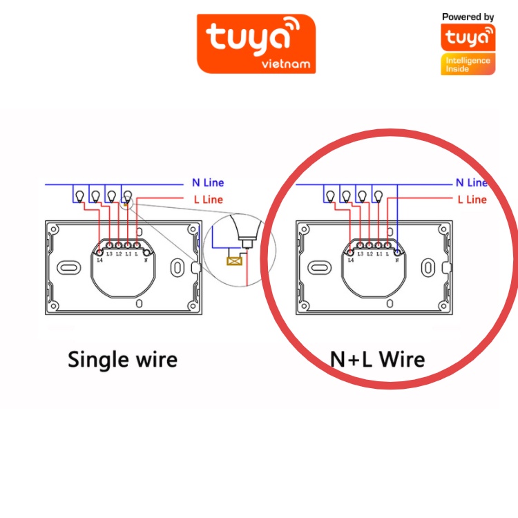 Công Tắc Cảm ứng Thông Minh Wifi TUYA Hình Chữ Nhật Cảm Ứng 1-2-3-4 Nút Điều Khiển Qua App + Giọng Nói