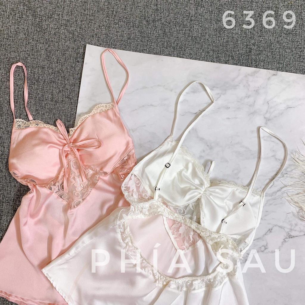 Đồ ngủ sexy - Đồ ngủ sexy phối ren, đồ ngủ 2 dây cao cấp chất lụa mịn Freesize dưới 60kg