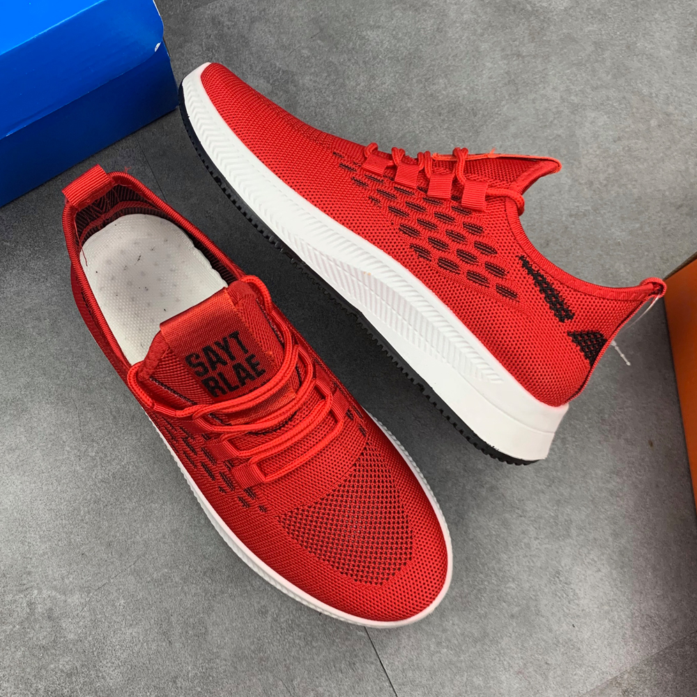 Giày Thể Thao Nam, Giày Sneaker Nam Màu Đỏ Đế Êm Nhẹ S360