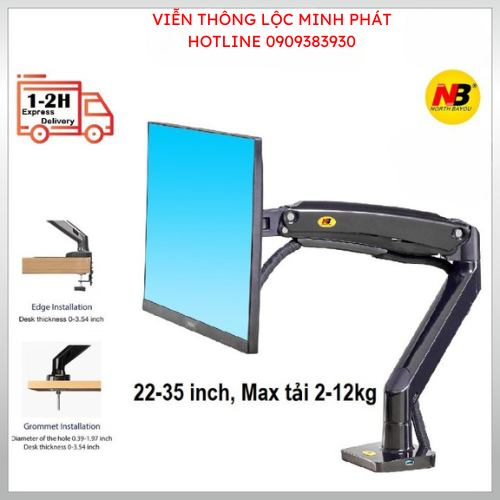 F100A [Màu ĐEN] /Giá Treo Màn hình máy tính/ Tay treo màn hình/ [Màn Hình 22&quot; - 35&quot;] - HÀNG CHÍNH HÃNG