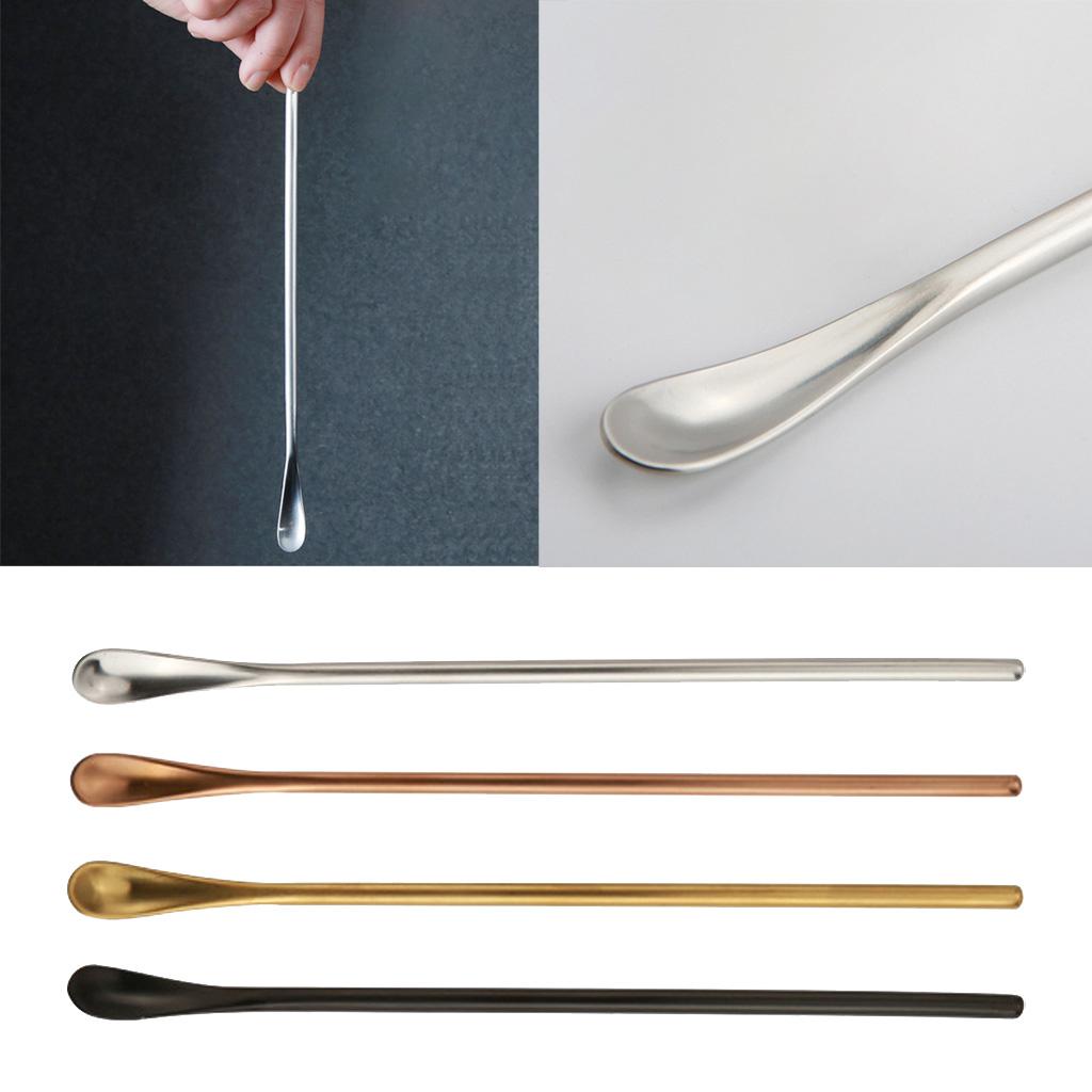 Stainless Steel Coffee Mixing Spoon Cocktail Stirring Stick Tableware Silver