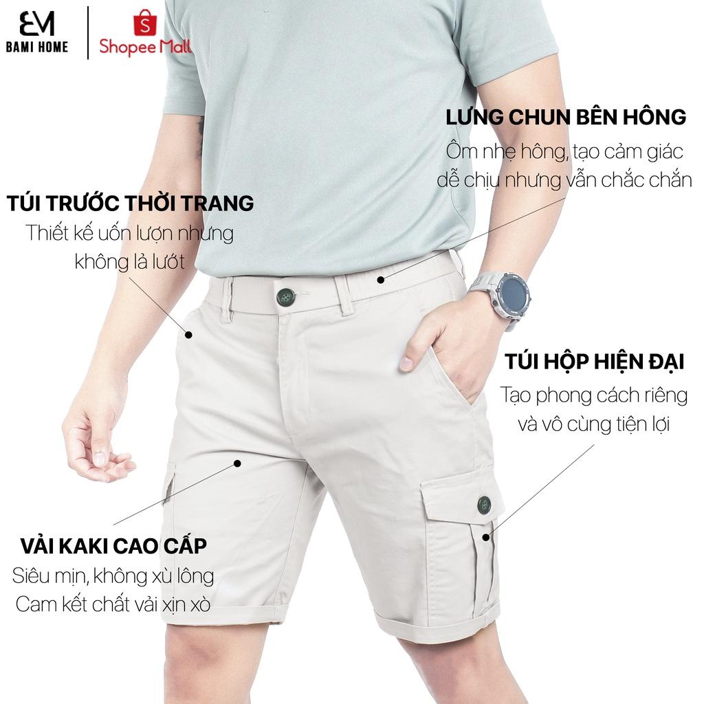 Quần short kaki nam túi hộp cao cấp BAMI HOME form slim, màu sắc đơn giản dễ phối đồ QSKK- 02