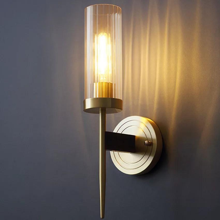 Đèn tường chao thủy tinh cao cấp thân mạ đồng - đèn tường đôi - đèn tường đơn TG 903