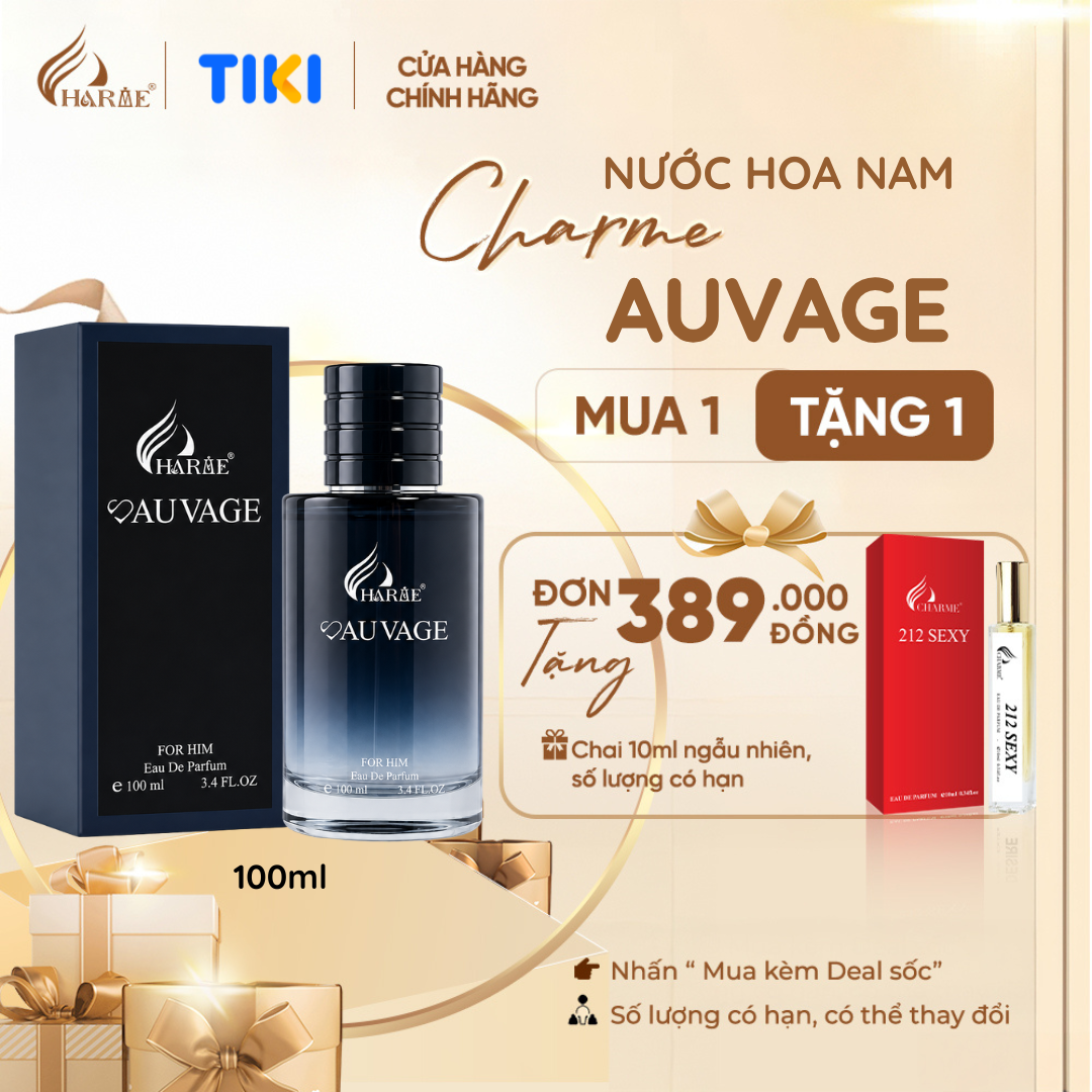 [TẶNG BẠN TRAI] Nước Hoa Nam Charme Auvage 100ml Chính Hãng – Phiên Bản Mới – Nam Tính, Lịch Lãm