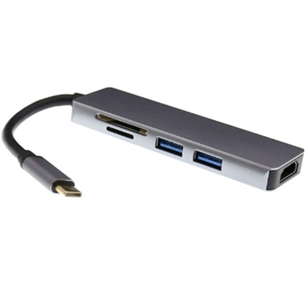 Cáp USB Type-C to HDMI + USB 3.0 Hỗ trợ đọc thẻ nhớ 5 in 1