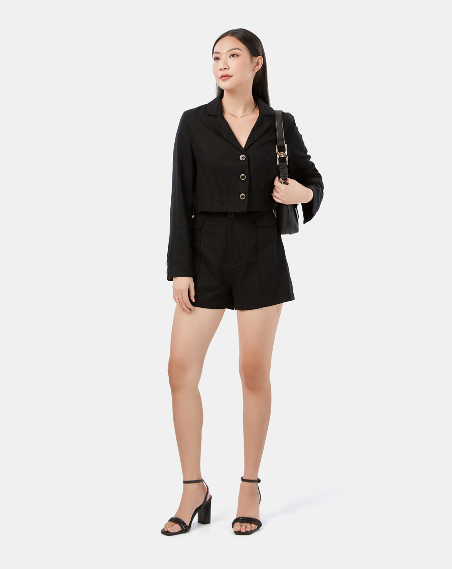 Áo Cropped Nữ Thời Trang JUNO Blazer Cá Tính JNAKI013