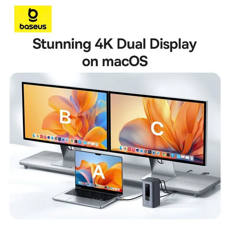Hub Mở Rộng Đa Năng Baseus Spacemate Series 10-in-1 MAC Version ( xuất 2 màn hình mở rộng MST cho MAC OS) hàng chính hãng