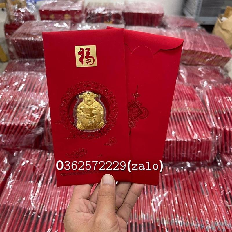 Bao Thần Tài Hong Kong Mạ Vàng 24k Lì xì Tết