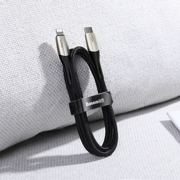 Dây cáp sạc nhanh 18W cho iPad iPhone hiệu Baseus Horizontal (trang bị đèn LED, sạc nhanh chuẩn PD 18W, Công nghệ chống đứt SR) - hàng nhập khẩu