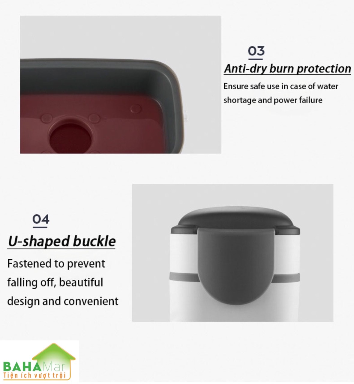 NỒI CƠM ĐIỆN MINI ĐA NĂNG TỰ ĐỘNG CHỈNH THỜI GIAN - HỘP HÂM NÓNG THỨC ĂN "BAHAMAR" Có 6 chức năng