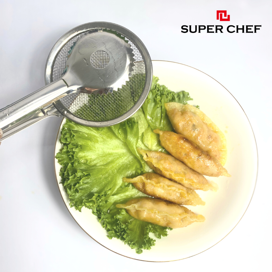 Kẹp gắp có đầu vợt lưới inox Super Chef Tiện Lợi, Hữu Dụng