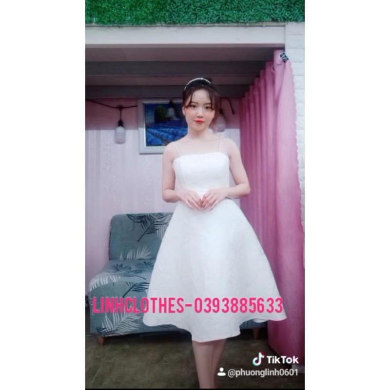 Đầm gấm hai dây