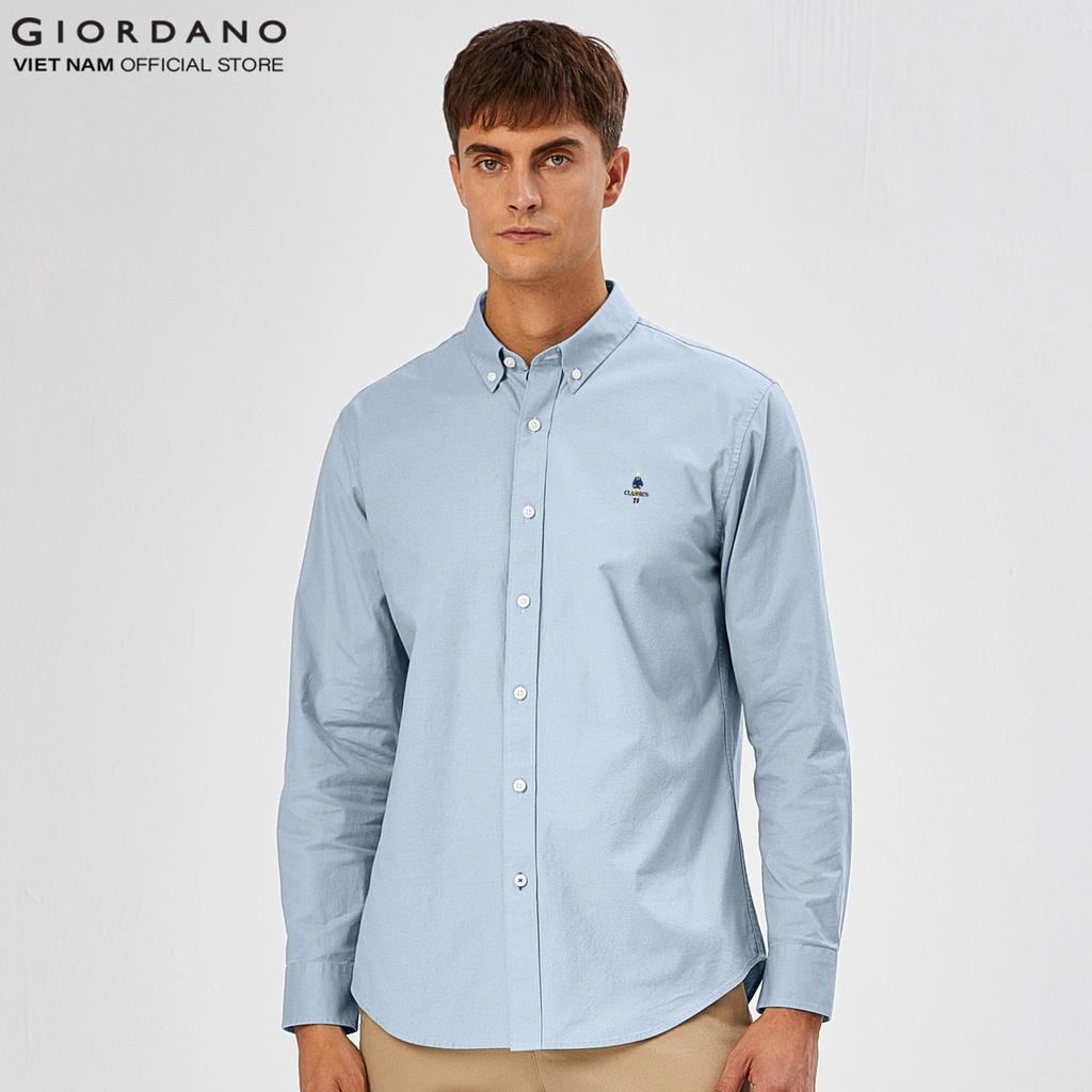 Hình ảnh Áo Sơ Mi Oxford Nam Dài Tay Logo Classics Giordano 01042043