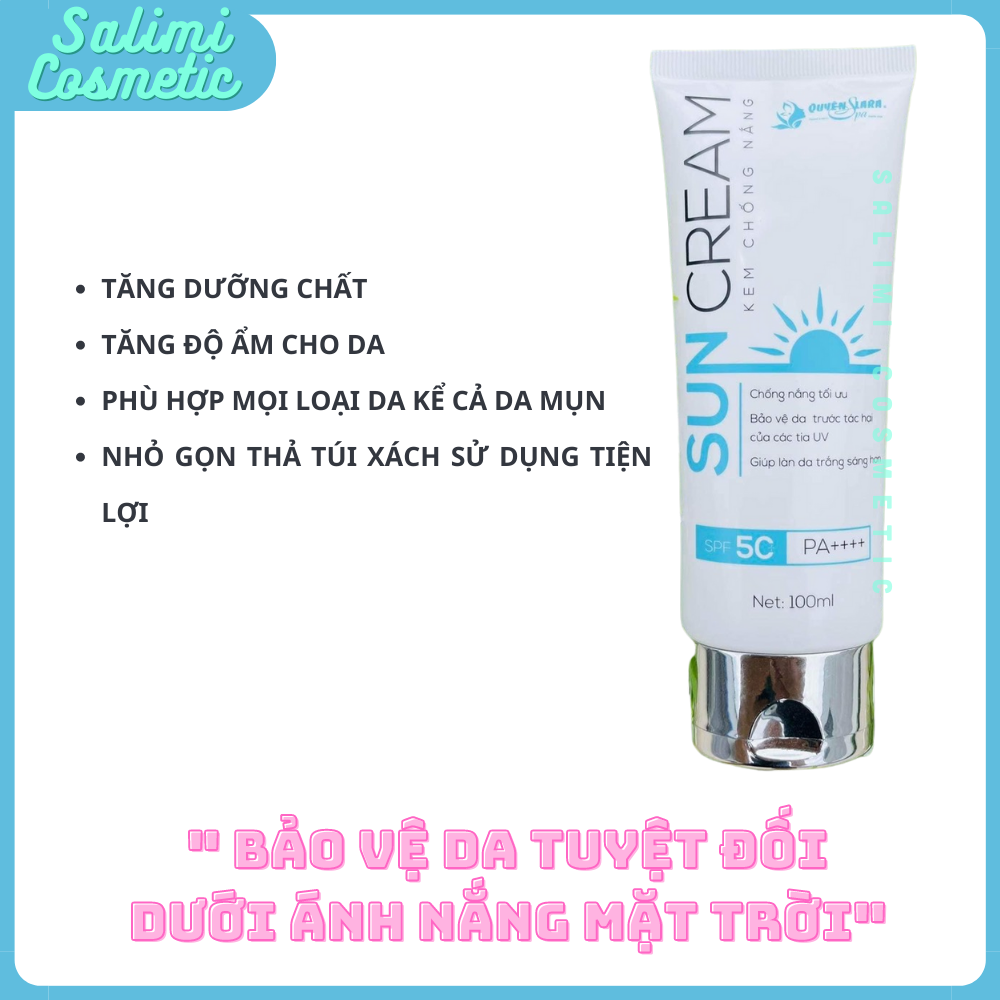 Kem Chống Nắng SUN CREAM - Chống Tia Cực Tím SPF 50+, Tăng Độ Ẩm & Dưỡng Chất Cho Da, Bảo Vệ Da Khỏi Tác Hại Bên Ngoài | Dung Tích 100ml - HÀNG CHÍNH HÃNG