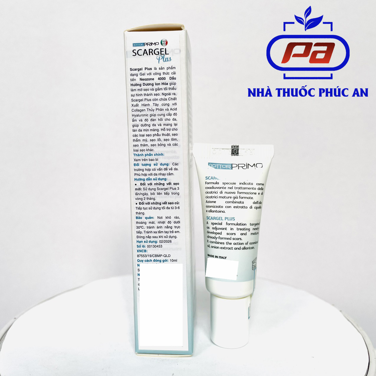 Kem làm mờ sẹo DottorPrimo Scargel Plus tuýp 10 - 20ml - kem mờ sẹo dùng được cho vết thương còn ướt