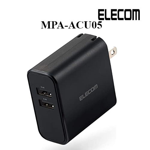 Củ sạc 2 cổng USB-A 24W ELECOM MPA-ACU05 - Hàng chính hãng