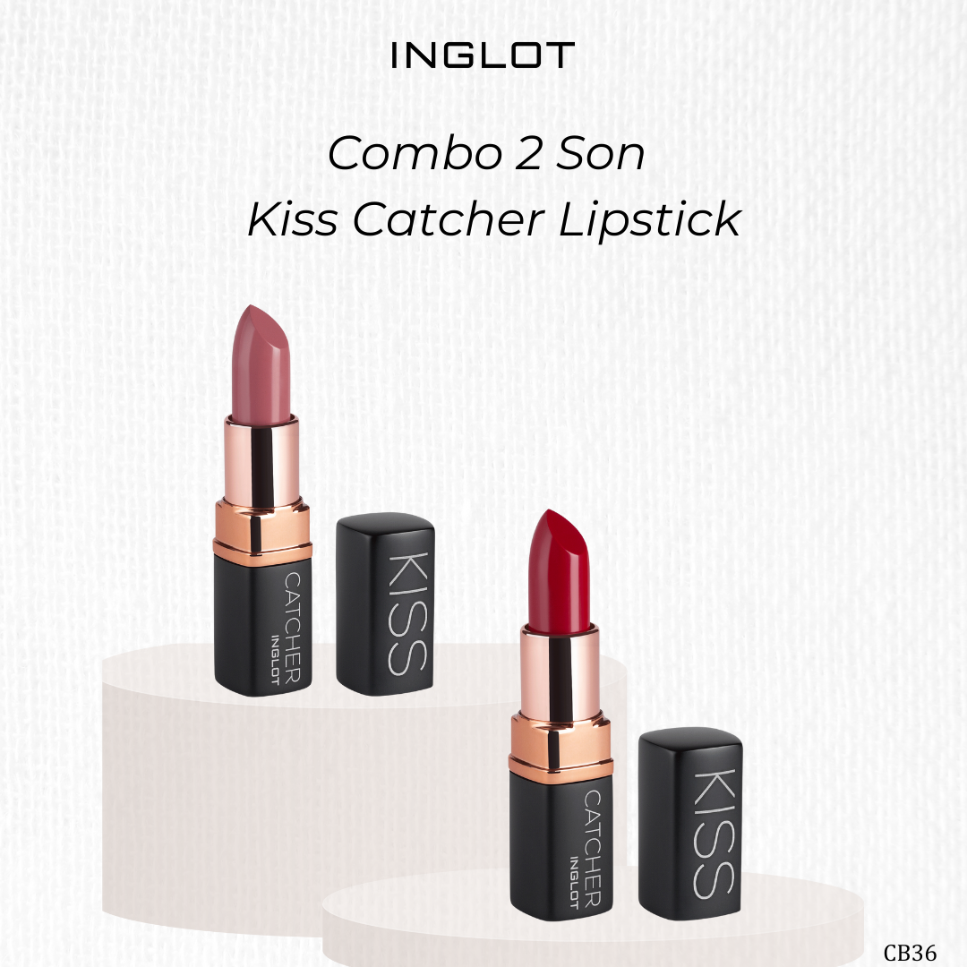 Bộ trang điểm môi 2 Son thỏi có dưỡng Kiss Catcher Lipstick (4.5g) INGLOT