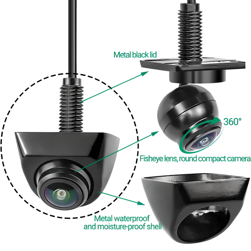 Camera tiến, lùi và cạp lề ô tô GreenYi AHD899 1920x1080P, xoay 360 độ - HÀNG CHÍNH HÃNG