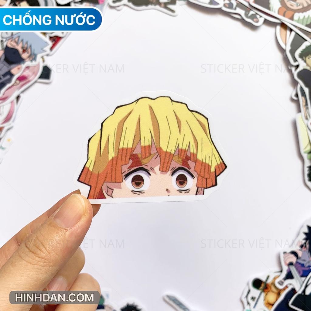 Sticker in hình ANIME Các nhân vật nổi tiếng Luffy, Zoro, Saitama, Levi Ackerman, Ichigo Kurosaki. . . chống nước