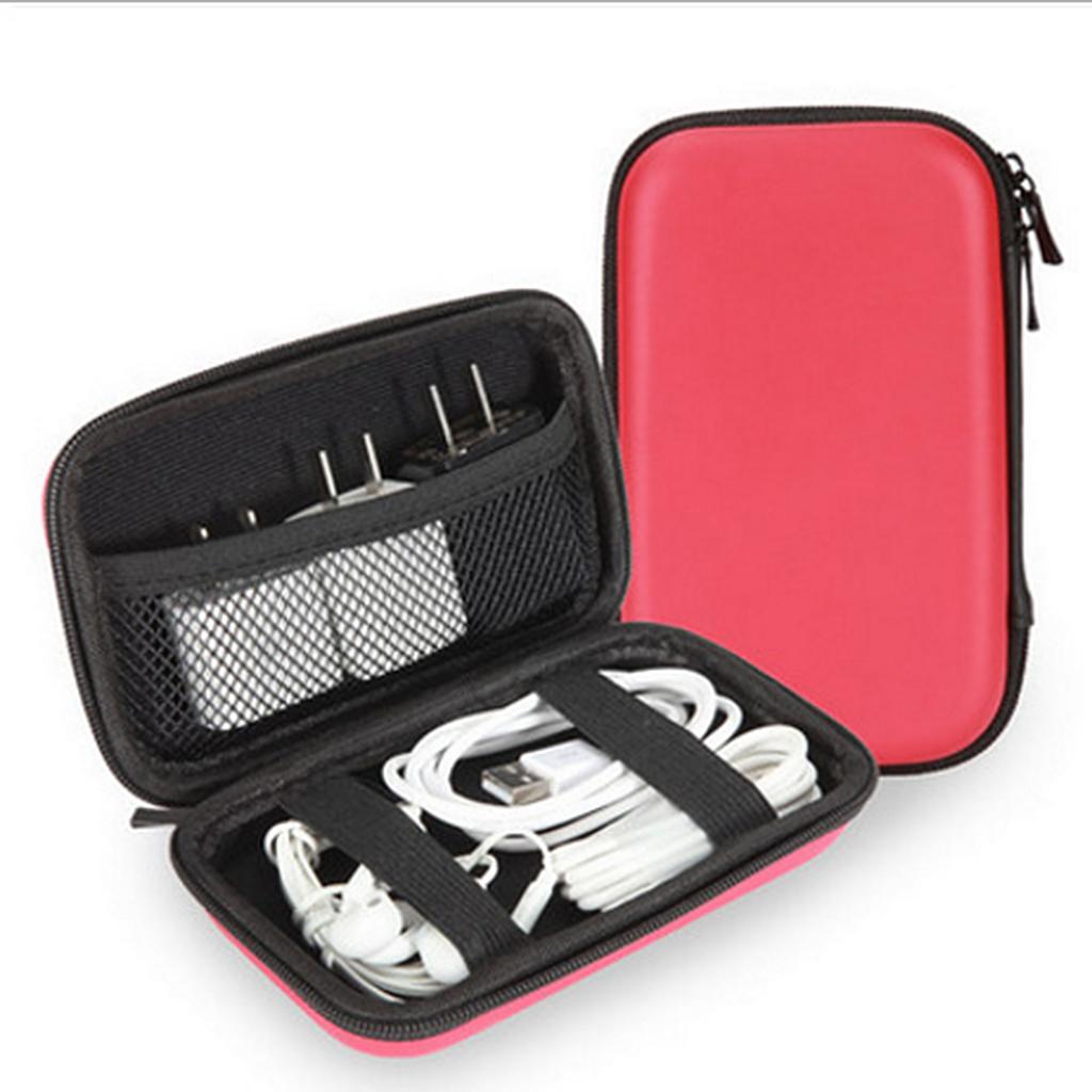 2Pieces EVA Small Bag, Portable EVA Hard Drive Travel Organizer Bag for Electronics Cables Adapter Earphone Accessories