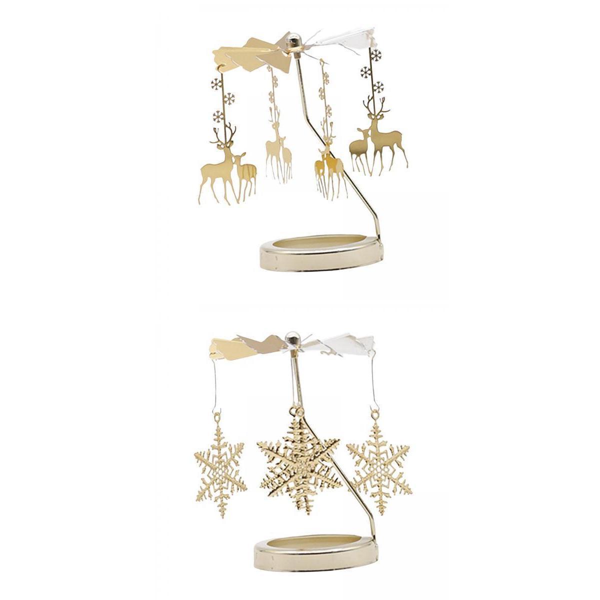 Spinning Tea Light Candle Holder Candle Ornament Rotating Candlestick 2x