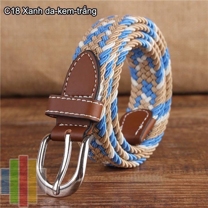 Thắt lưng nữ vải dù co giãn bản nhỏ 2,5 cm - nhóm màu họa tiết