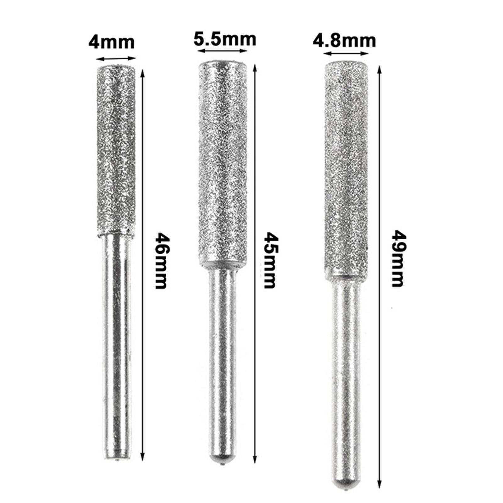 4mm &amp; 4.8mm Diamond Chainsaw Sharpener Bits Grinding Bits Burr