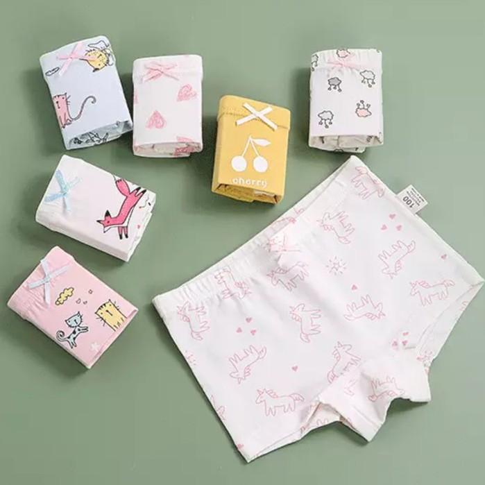 Set 3 quần chip đùi bé gái, quần lót trẻ em cotton cao cấp mềm mại thoáng mát QLTE07