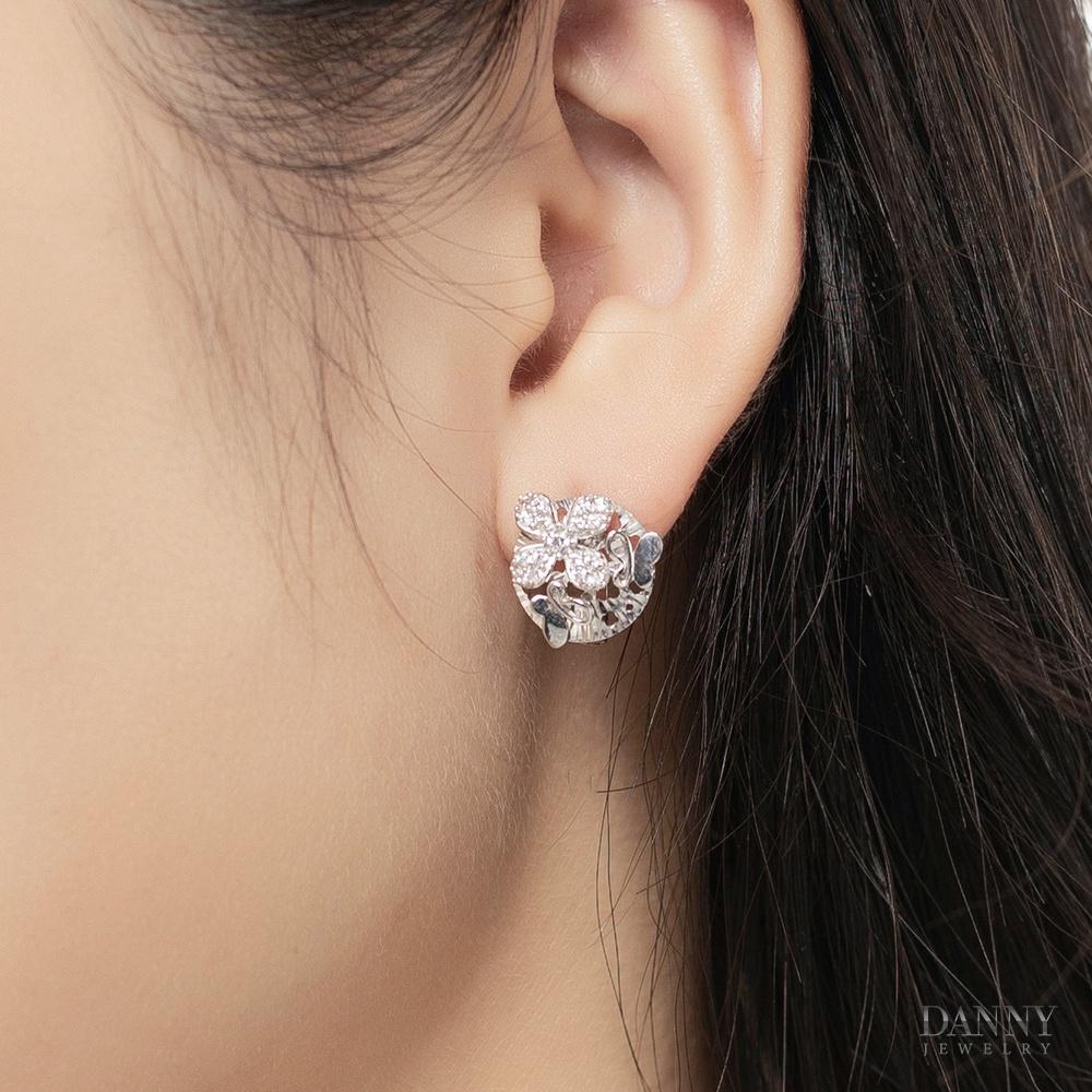 Bông Tai Nữ Bạc 925 Danny Jewelry Xi Bạch Kim Đính Đá CZ NI4GZ016