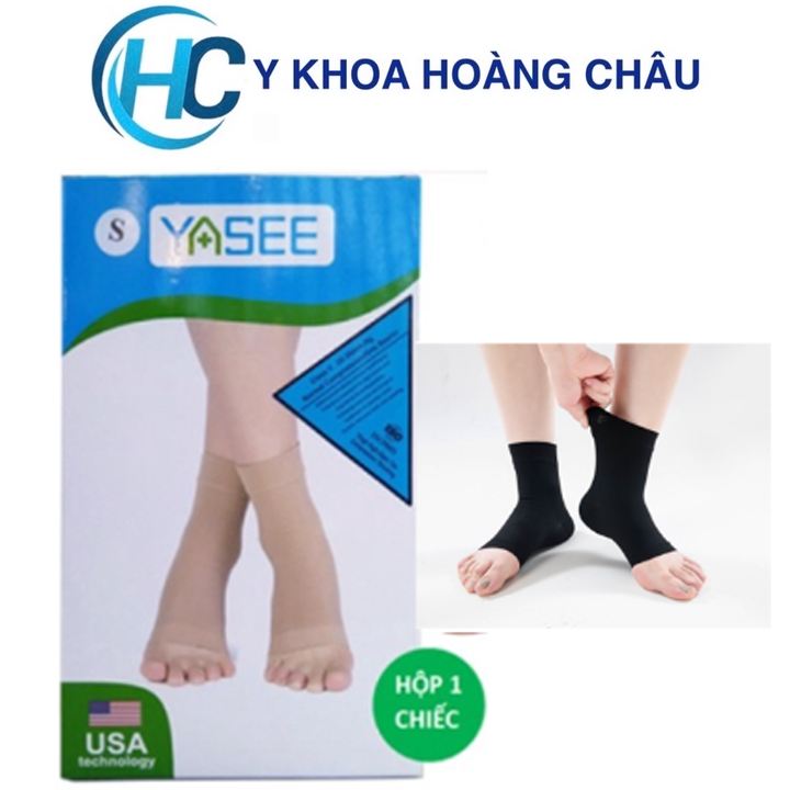 Vớ y khoa bàn chân, gót chân Yasee (Màu đen, hở ngón, hộp 1 chiếc)