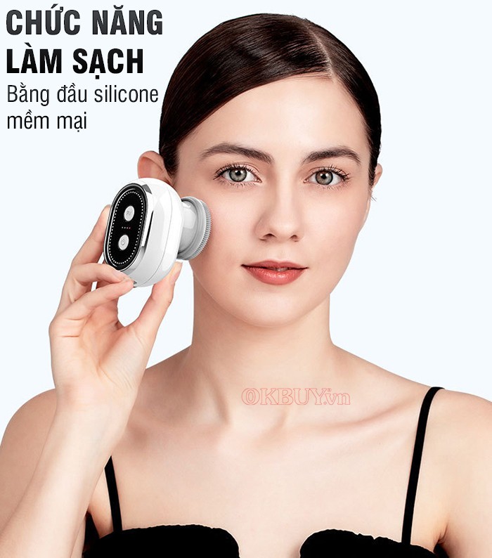 Máy massage nâng cơ điện di kết hợp rửa mặt chức năng làm sạch Nikio NK-121