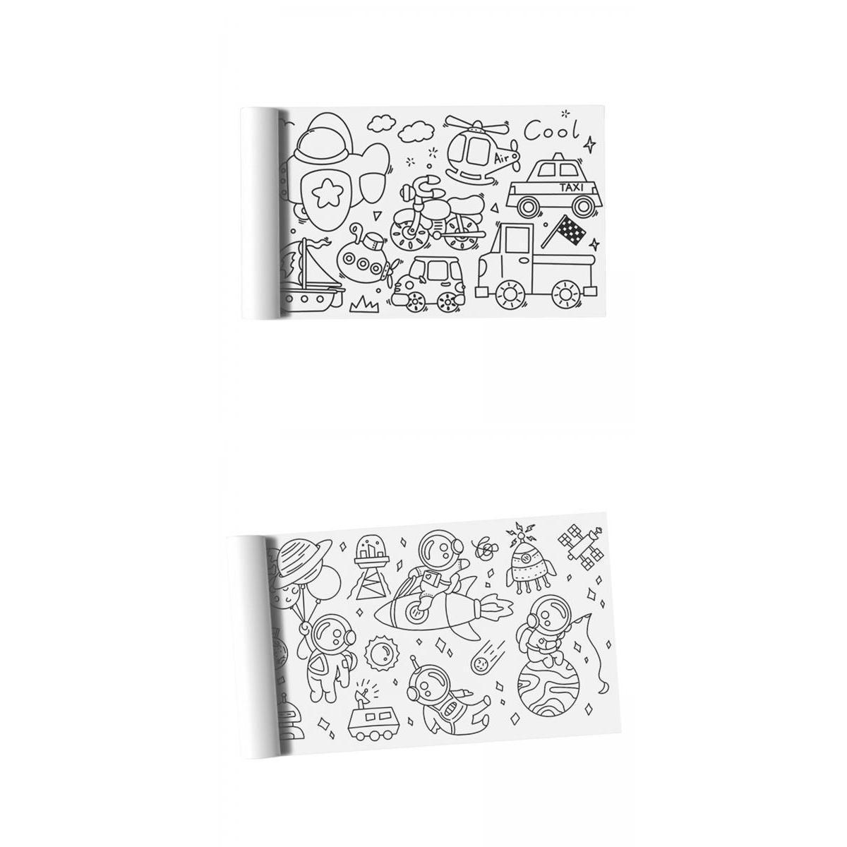 2Pcs Large Coloring Paper Roll with Tear Off Line Colorable