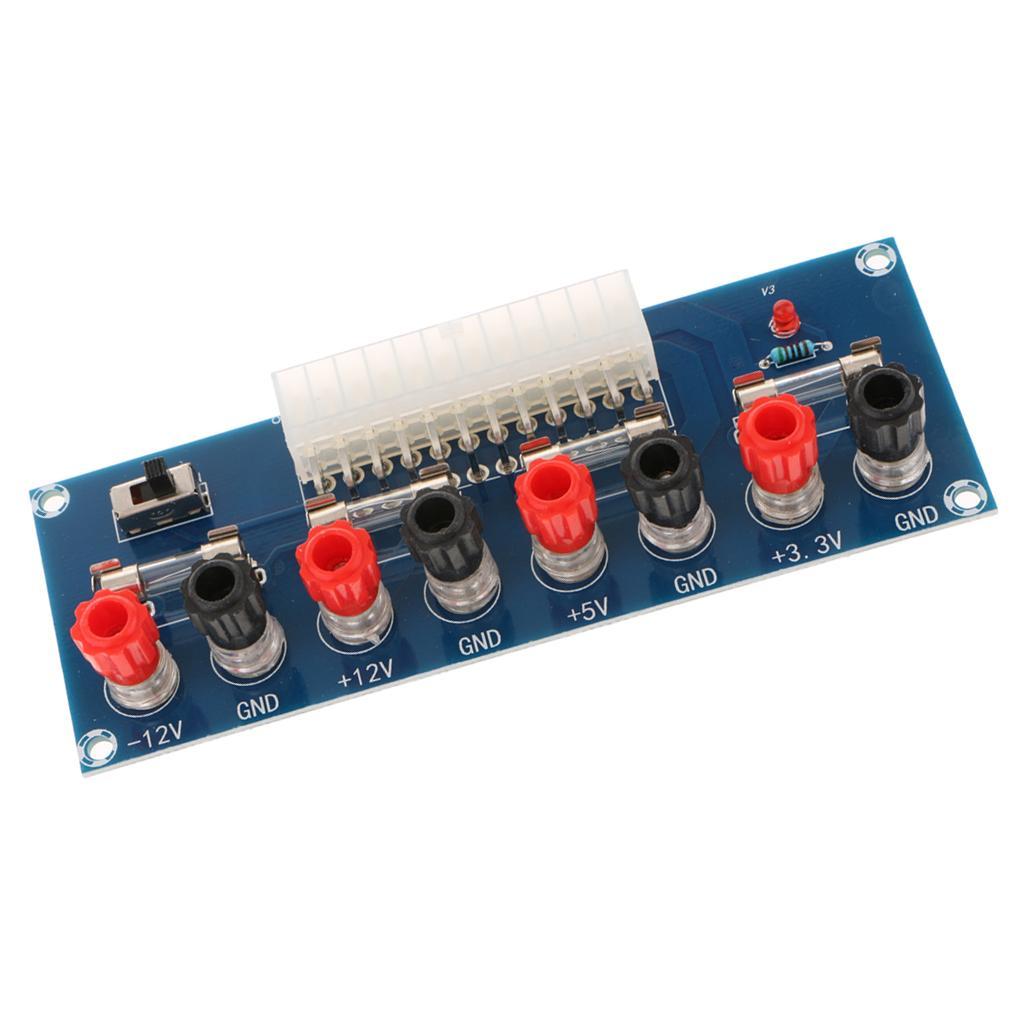 2x Benchtop Power Board 24-Pin Computer ATX Power Supply Breakout Adapter Module 3.3V, 5V, 12V, -12V