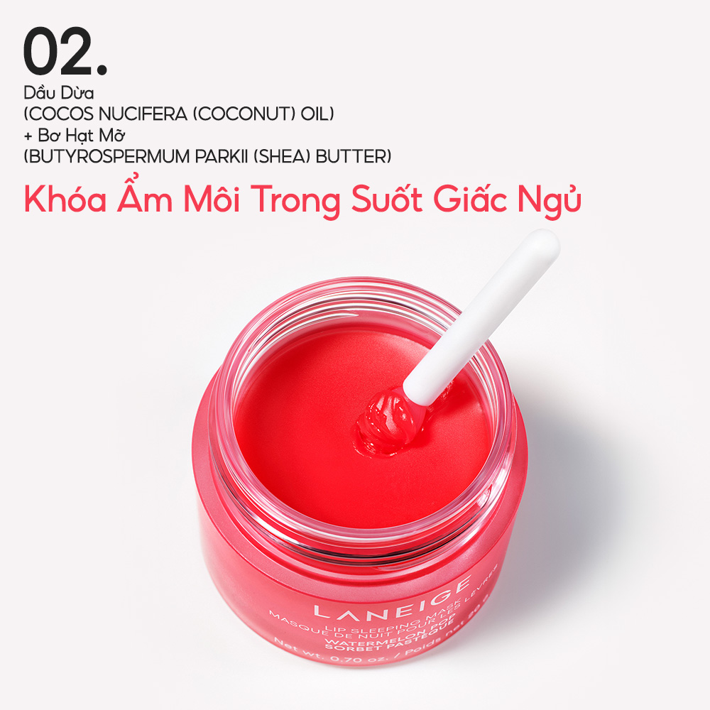 [MỚI] Mặt nạ ngủ dành cho môi hương dưa hấu Laneige Lip Sleeping Mask Watermelon Pop 20g