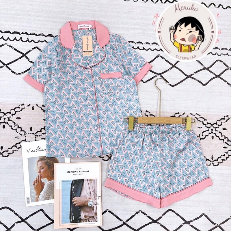 Bộ ngủ Choco Pijama lụa tơ mềm - Set quần đùi