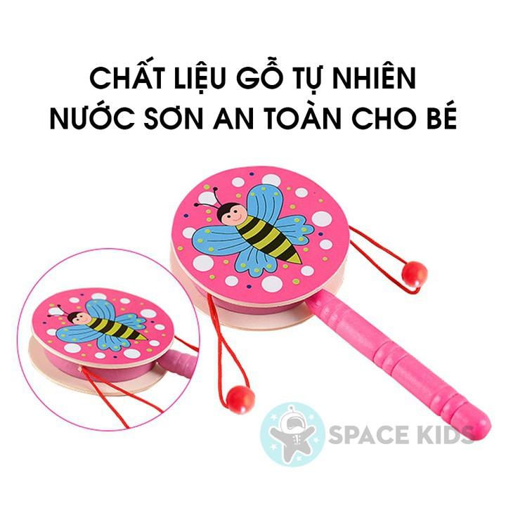 Đồ chơi cho bé Trống gỗ cầm tay nhiều màu sắc cho bé từ 3 tháng tuổi