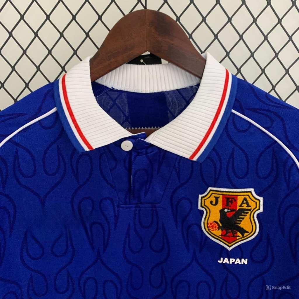Áo Bóng Đá Retro Tuyển Nhật Bản 1998 Dài Tay - Sân Nhà In Tên Nakata Số 8 bản cao cấp vải Cotton Polyester