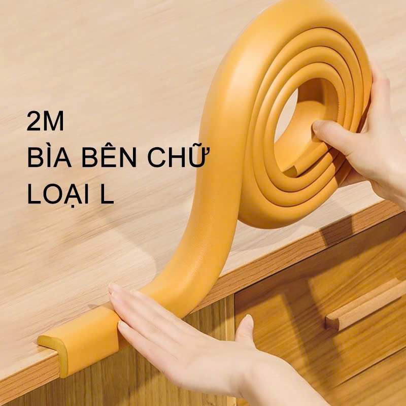 Cuộn xốp bọc cạnh bàn bịt góc chữ W bảo vệ chống sốc chống va chạm êm dày DÀI 2 MÉT Bọc Cạnh Bàn Ghế Giường Tủ Bảo Vệ Trẻ Em Dây Bọt Biển Tránh Va Đập Góc Cạnh Sắt Kèm Băng Dán - Hàng Loại 1- Chính Hãng KHÓA BẢO VỆ CÁC LOẠI