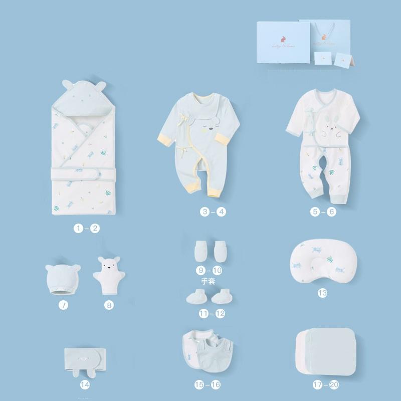 Hộp hoặc giỏ quà gồm set đồ sơ sinh (7 - 24 chi tiết) dành làm quà tặng cho bé