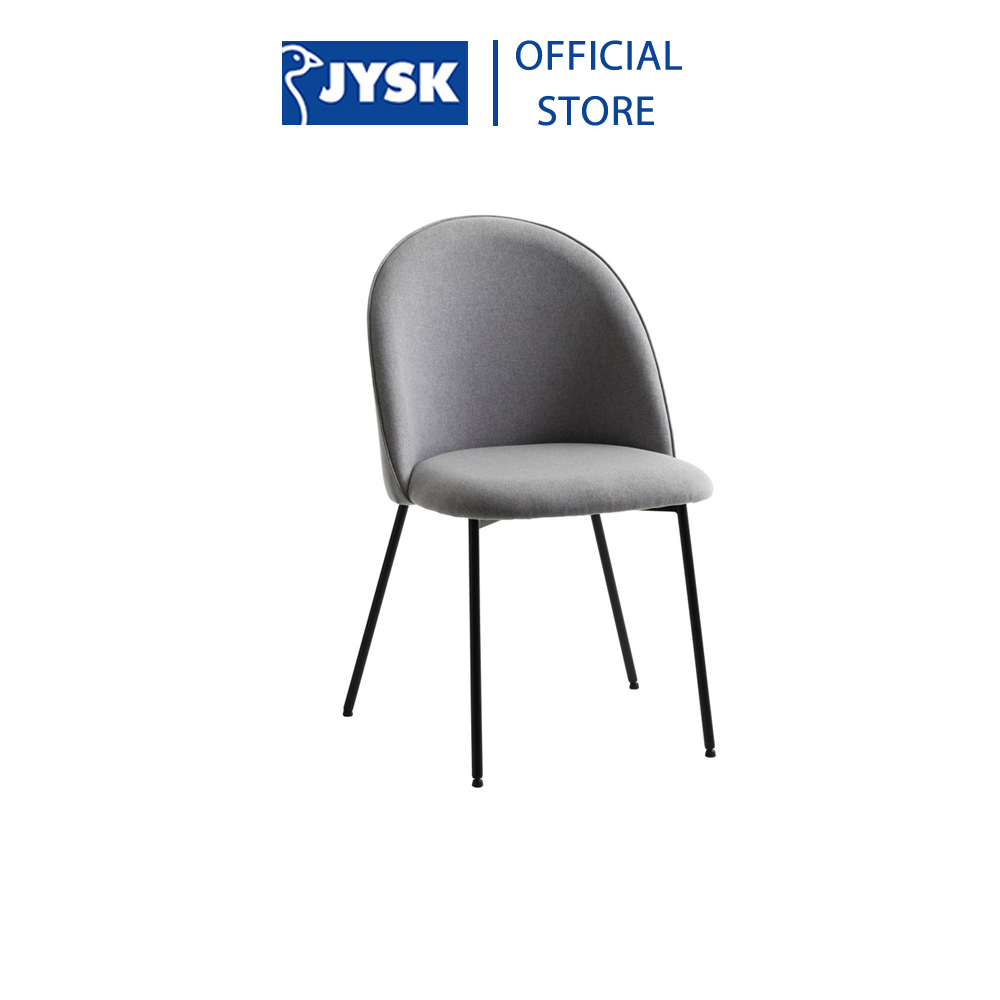 Ghế bàn ăn | JYSK Dybvad | kim loại/vải polyester | xám nhạt/đen | R49xS54xC83cm