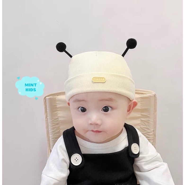 Mũ cotton cho bé sơ sinh hình con ong , mũ che thóp cho bé từ 0-6 tháng tuổi